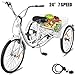 Happybuy Adult Tricycle Single Speed 7 Speed Three Wheel Bike Cruise Bike 24inch Seat Adjustable Trike with Bell, Brake System and Basket Cruiser Bicycles Size for Shopping (24inch, White 7 Speed)thumb 1