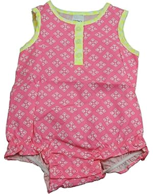 Carters Baby Girls Size 6 Months Sleeveless Bodysuit, Pink/White/Yellow
