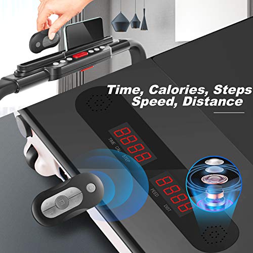 Treadmill,Under Desk Folding Treadmills for Home,2in1 Running, Walking&Jogging Portable