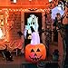 OurWarm 6ft Halloween Inflatable Blow Up Ghost on Pumpkin with Color Changing LED Inflatables Halloween Outdoor Decorations