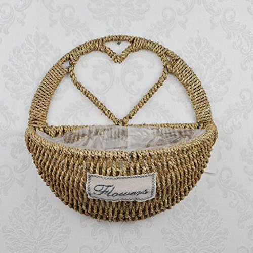 KSUNGB Flower Basket Creative Flower Pot Heart-shaped Storage Flower Stand Living Room/ Balcony/ Cafe / Office/ Patio Garden Corridor Plant Fresh Flower Grass / Willow Weave Primary Color , 2016cm