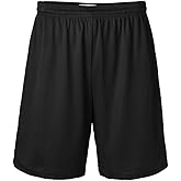 Soffe mens Athletic Drawstring Mini Mesh Nylon Shorts, 7" Inseam
