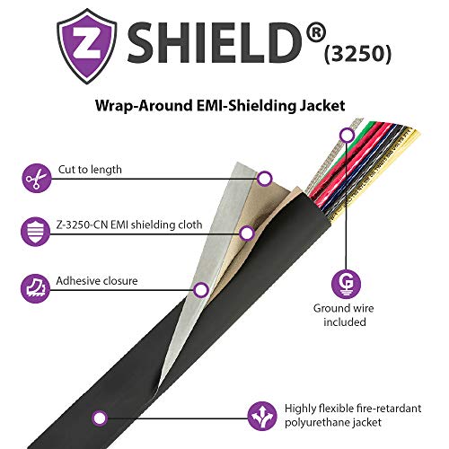 Z Shield 3250 Wrap Around Emi Shielding With Adhesive And 60 Ground Wire Cut To Length And Covers Up To 1 Diameter X 36 Long Amazon Com Industrial Scientific
