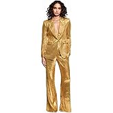 Women's Sequined Fashion Suit Set One Button 2 Piece Wedding Tuxedos Blazer Pants Prom Party Outfit