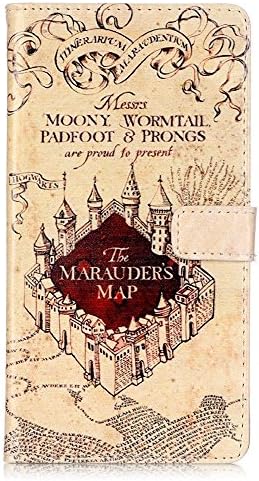 Galaxy S7 Edge Wallet Case, CASEVEREST Hogwarts Marauder's Map Pattern PU Leather Slim Book Wallet Case with Card Flip Cover and Kickstand Folio Pouch Cover Galaxy S7 Edge, Harry Potter Marauder