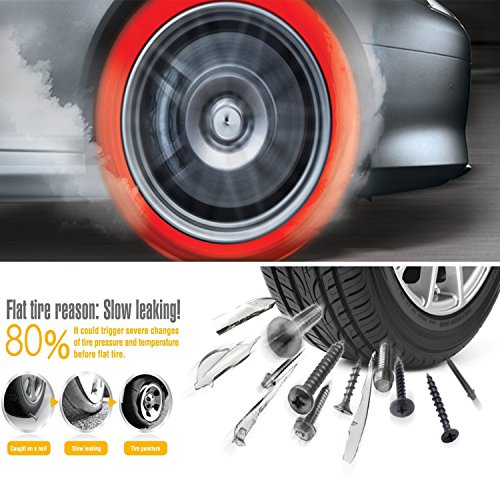 Vesafe Wireless Tire Pressure Monitoring System (TPMS), with 4 External Cap sensors. (Cigarette Lighter Plug with 2A Charging) (Color)