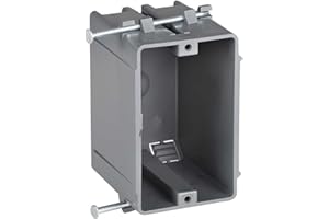 Newhouse Hardware New Work Electrical Nail Outlet Box for Residential and Light Commercial Remodel, 1 Gang 18cu in, UL Certified