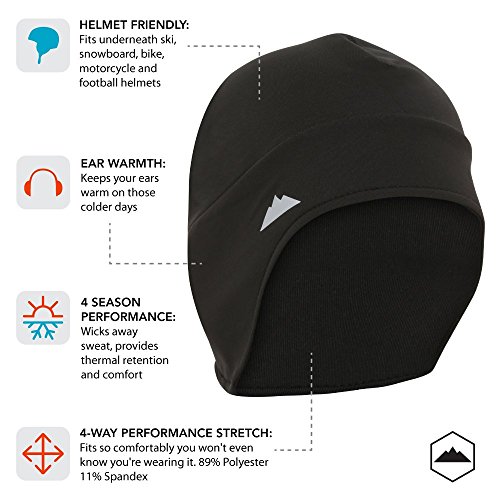 Tough Headwear Helmet Liner Skull Cap Beanie with Ear Covers Ultimate