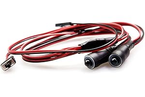 MOHERO 2 Leds Angel Eyes & Demon Eyes LED Light Headlights for 1/10 RC Model Crawler Cars Headlamps (Red+Yellow, 10mm)