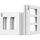 TREATLIFE Screwless Decorator Wall Plates, Standard Size 2-Gang/3-Gang Light Switch Plate, Outlet Covers, White 5 Pack (2-Gan