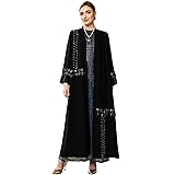 PolyJolly Handmade Tassels Black Abaya Dress for