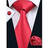 Hi-Tie Classic Necktie Set Solid Color Silk Ties for Men