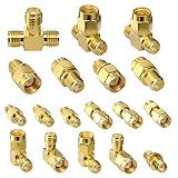 YOTENKO SMA connectors Kit 18pcs Adpater Standard SMA RP SMA Male to SMA Male Female RF Coax Coupling Nut Barrel Connector Converter for WiFi Antenna/FPV Drone/Extension Cable