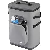 SugarLake Gear Waterproof Backpack Cooler | 36-Can Capacity (24 Cans with Ice), 48-Hour Ice Retention, Insulated Cooler Backpack with Leak-Proof Zipper, 840D Nylon, Padded Straps &ndash; Gray
