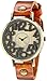 Magic Pieces Unique Handmade Cow Leather Belt Watch with Round Dial 055