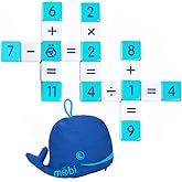Mobi Educational Math Game - Addition, Subtraction, Multiplication and Division in a Crossword Grid, Numerical Function Tiles