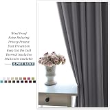 PONY DANCE Blackout Door Curtains 2 Panels Thermal Insulated 66x84 Grey view 9