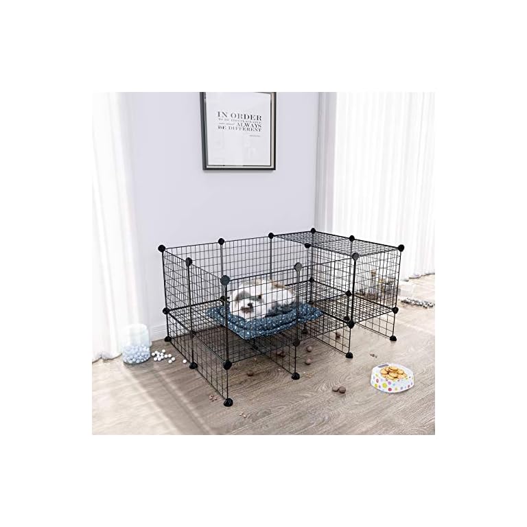 SONGMICS MeerschweinchenKäfig, mit Tür, MetallgitterKäfig für