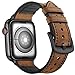 Mifa Compatible with Apple Watch Band 41mm 40mm 38mm Series 9 8 7 6 SE 5 4 3 Hybrid Sports Leather Vintage Dressy Bands Dark Brown Replacement Straps Sweatproof iwatch Nike Space Black