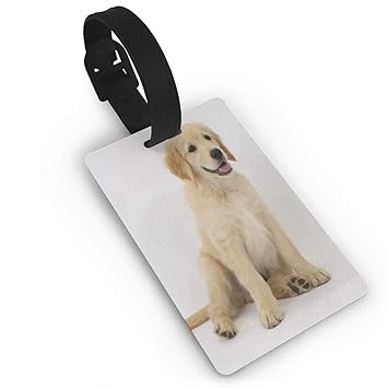 Amazon Com Luggage Tags Cute Golden Retriever Puppies Travel