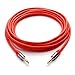 PlugLug - 3.5mm 8 FT Premium Auxiliary Audio Cable (Red) - Male to Male for Headphones, iPods, iPhones, iPads, Home/Car Stereos and More
