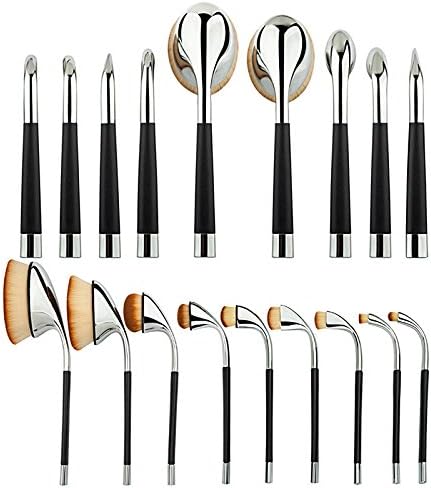 Angel Cosmetic Oval Brush Set Professional Oval Makeup Brushes Foundation Oval Brush Soft Oval Makeup Brushes Makeup Toothbrush Set With Refined Gift Box (Rose Gold,Silver)