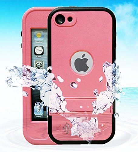 Waterproof Case with Kickstand Underwater Protection Case Full-Body for Apple IPod 5/6 (2012/2015 Release) (Pink)