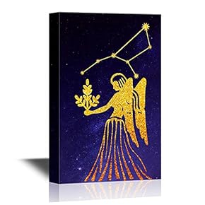 Constellation Canvas Wall Art - Virgo - Gallery Wrap Modern Home Art | Ready to Hang - 12x18 inches