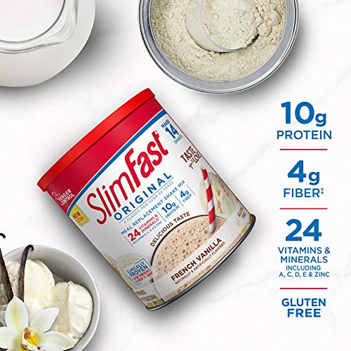 SlimFast Meal Replacement Powder, Original French Vanilla, Weight Loss