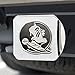 FANMATS 15085 Florida State Seminoles Chrome Metal Hitch Cover with Chrome Metal 3D Emblem