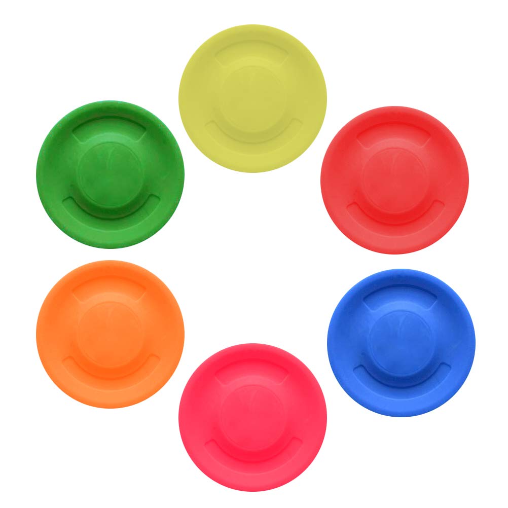JUHONNZ Mini Frisbee Disc,6 Pcs Silicone Gravity Flying Disc for Pocket Spin Catching Game for Adults Children Kids Pet Dog