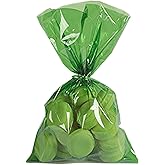 YESON St. Patrick's Day Green 6x9 Inch Treat Bags ，Pack of 50 - Food Safe Clear Cello Bags for Cookies, Candies, Party Favors &amp; Gifts,House Party.