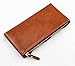 Pidengbao Women's Long Solid Zipper Hasp Clutch Wallet Dark Coffee