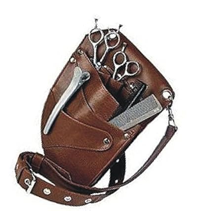 Scherentasche/Friseurtasche/Werkzeugtasche in Braun mit Platz für 4 Scheren Neu