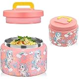 8oz Insulated Soup Thermos - Wide Mouth, Leak Proof, Stainless Steel Food Jar For Kids Lunch (Pink)