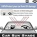 Window Shades for Car,2win2buy Folding Windshield Sun Shade Black Silver Auto One Piece, Pop-up Design Car Sun Shade. Reflective Silver Nylon Windshield Front Windscreen