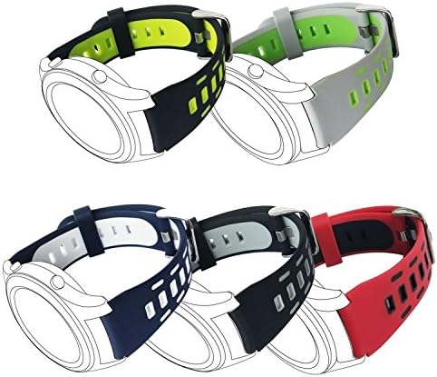 Gear S3 Frontier / Classic Band, Soft Rubber Replacement Sport Bands for Samsung Gear S3 Frontier / S3 Classic / Moto 360 2nd Gen 46mm Smart Watch,pack of 5