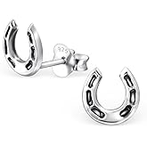 925 Sterling Silver Small Horseshoe Stud Earrings 27470
