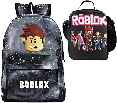Kid Roblox Backpack + Insulated Lunch Box School Travel Outdoor