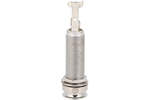 End Pin Output Jack 1/4inch Cylinder Long Threaded End Pin Output Jack Replacement Accessory for Electric Guitar (Silver)