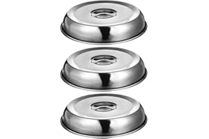 iplusmile 3Pcs Stainless Steel Food Cover Dome Set 10.23In Oil Splatter Guard and Steak Protector for Home Kitchen Serving