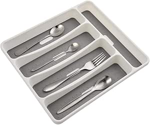 Bandeja de cubiertos con 5 compartimentos, gaveta para ...