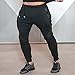 EU Men's Joggers Pants Gym Workout Pant Running Trousers with Pockes Medium Black