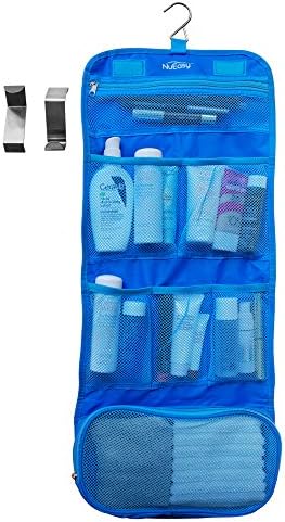 Cosmetics Makeup Toiletry and Grooming Travel Bags-Over the Door Hanging Folding Organizer with Free Bonus Hooks-Essential Waterproof Accessory for Home or Luggage-Eco Friendly Materials
