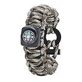 Gonex 550 Paracord Survival Bracelet, Emergency Survival Kit with Compass, Eye Knife, Fire Starter, Fishing Tool for Camping, Hiking, Hunting, Travelling