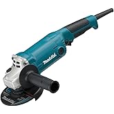 Makita Angle Grinder, Labyrinth Dust Protection, Zig-Zag Motor Coating, 90° Rotatable Gear Housing, Side Handle, Soft Grip