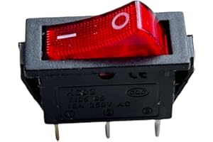 Illuminated 250V 3-Prong Rocker Switch (Model 120927-24) for Electric Fireplaces Compatible with FMI Desa 29-159-1 Heater, Sw