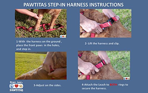 Pawtitas Pet Adjustable Solid Color Step In Puppy / Dog Harness 3/8 Inch Extra Small Blue