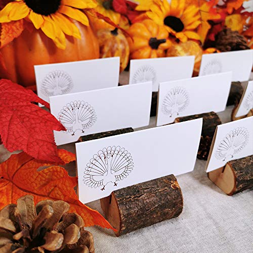 Supla 100 Pcs Thanksgiving Place Cards with Turkey Design Table Name Cards Escort Cards Guest Seating Number Cards Food Buffet Cards 3.9" x 2" Folded for Thanksgiving Dinner Table Setting - Thumbnail 5