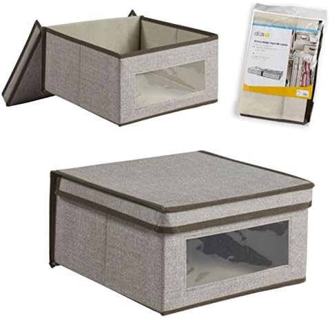 Dcasa - Caja Guarda Ropa con Ventana y Tapa abatible S: Amazon.es: Hogar